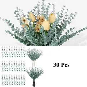 30 Pack of Artificial Eucalyptus Branches, Artificial Eucalyptus Leaves, Silver Dollar Plants, Artificial Eucalyptus Stem, Advent Wreath Decoration for Home, Table Decoration, Wedding Parties,Automotive & Motorcycle