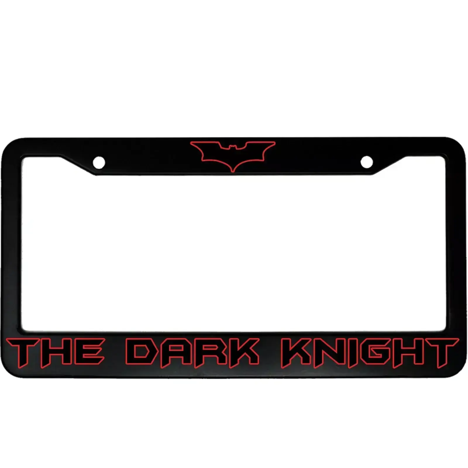 The Dark Knight (w/ Bat Symbol) Black Aluminum Car License Plate Frame, Car Accessories