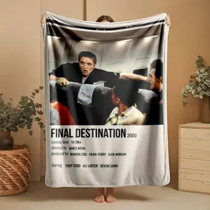 1 piece Intense cabin scene in the movie "Final Destination 2000" themed flannel blanket - Modern-style flannel blanket, suitable for sofas and beds, all-season use, super soft and comfortable, digital printing, 100% polyester material, machine