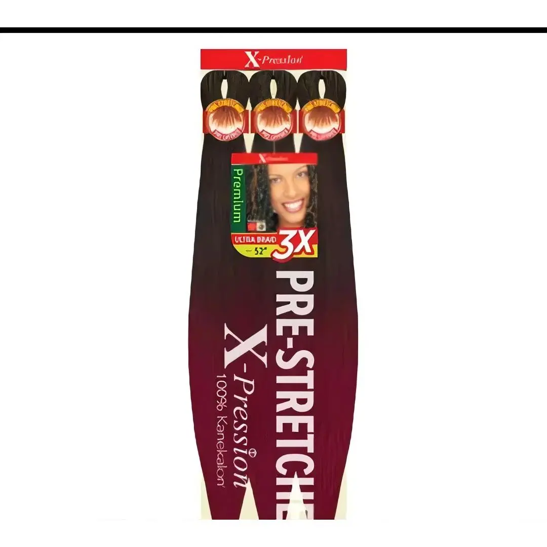 X-Pression Pre-Stretched 100% kanekalon Hair 3X Ultra-Long 52" Premium Hair Extensions for Natural Look