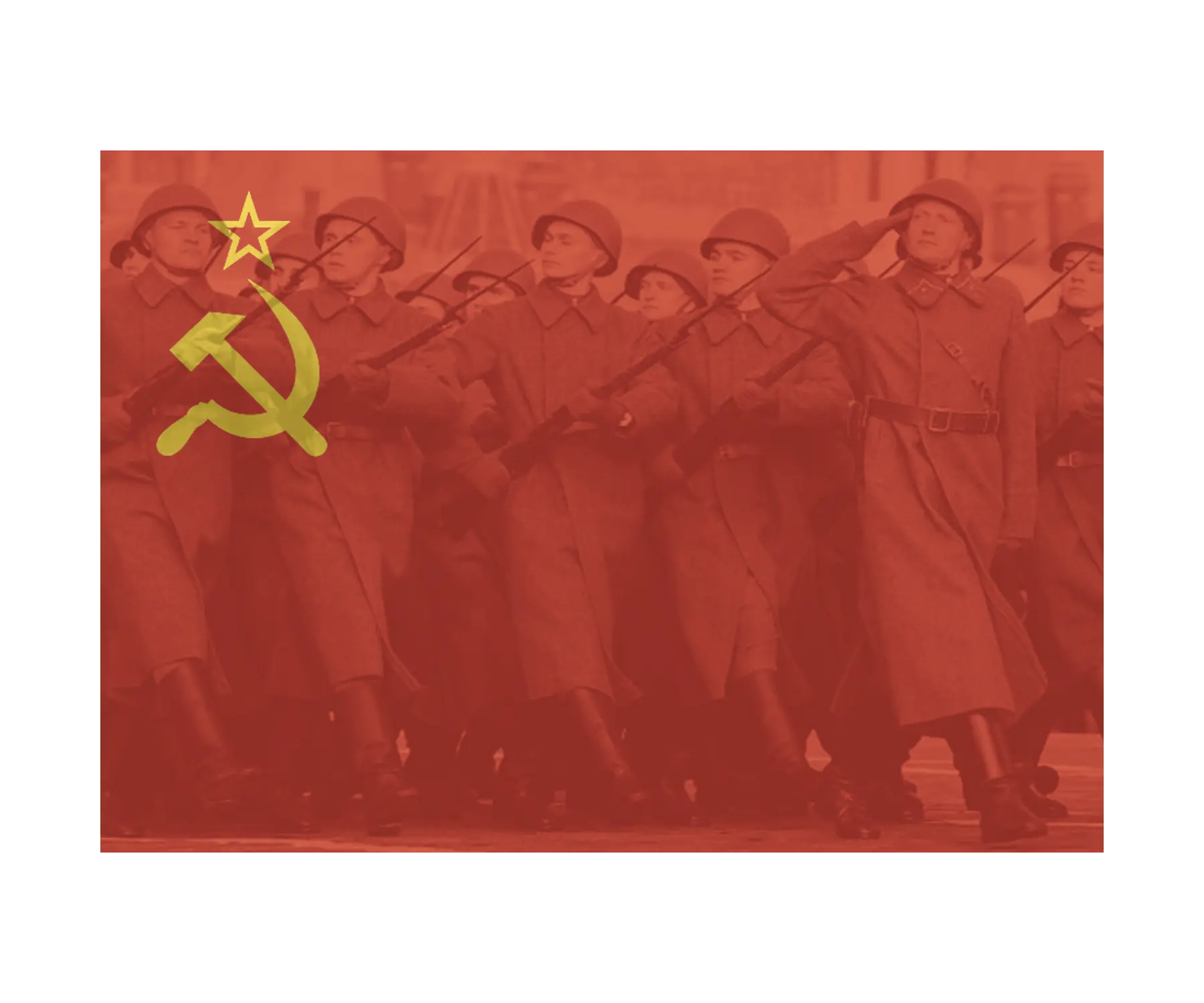 Soviet National Flag with Image Combat Label