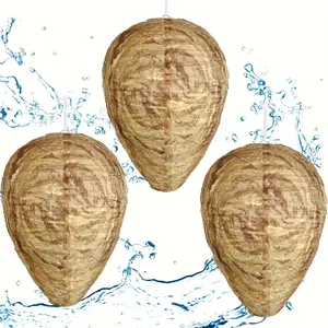 Beehive Trap Set, 3-Piece Outdoor Hanging Fake Yellowjacket Hive, Deterrent Lanterns for Patio Garden Porch Deck Yard