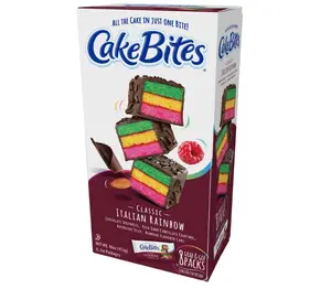 The Original Cakebites by Cookies United, Grab-and-Go Bite-Sized Snack (Classic Italian Rainbow, 8 Pack)