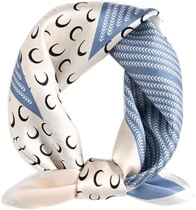 Fashion Hair Scarf for Women Lightweight Silk Feeling Head Scarves Square Bandanas 27.5× 27.5 Inches