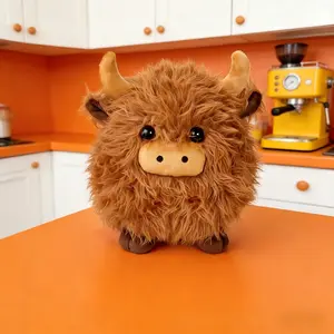 Cute Highland Cow Plush Toy, Cute Cow Design, Soft Cartoon Bull Stuffed Animal, Horn, Perfect Home Decor Gift, Ideal Birthday Present, Party Favors