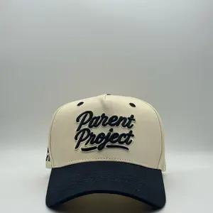 Parent Project Hat - Beige with Black Brim Adjustable Baseball Cap for Men and Women