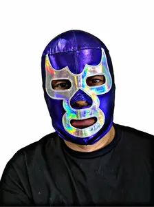 Wrestling Adult-Size Blue Demon Lucha Libre Wrestling Mask, Menswear Costume with Vibrant Bold Iconic Design, Comfortable for Events, Performances, Men's Accessories