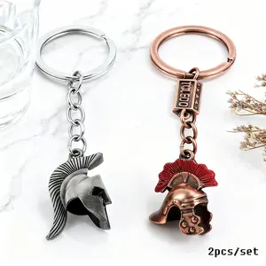 Keychains in The Shape of 3D Helmets, Souvenirs from Rome, Italy, Featuring Metal Key Rings, Ideal for Small Gifts, Suitable for Cross-Border E-Commerce, And Perfect for Tourism Memorabilia And Fashion Accessory Businesses
