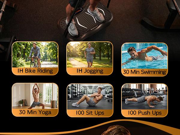 HopHorse High-Power Vibration Plate Exercise Machine Oscillating plate 300 lbs Weight Capacity Bluetooth Remote Control 3-in-1 Indoor Home Gym Fitness Equipment with 2 Resistance Bands