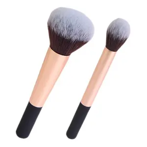 2pcs Professional Makeup Brush Set - Oval Blush & Highlighter Brushes for Women - Multi-Purpose Powder Blush Tools - Korean Essentials - Ergonomic Handles for Precision Application