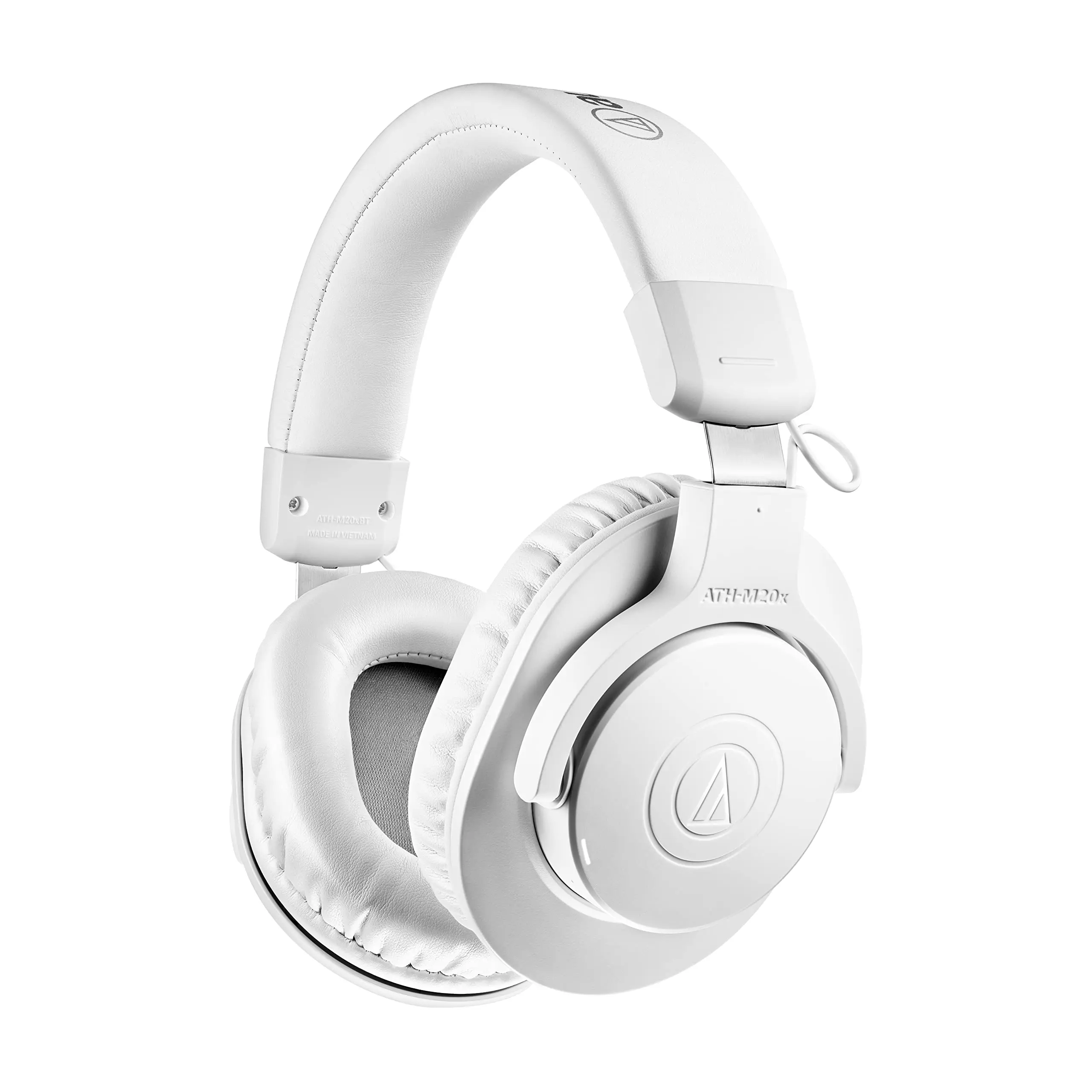 Audio-Technica ATH-M20xBTWH Wireless Over-Ear Headphones - White, Electronic Over Ear Headset, Noise Isolating HiFi Music Headset, Folding Portable Design, High Quality, Cable-Free Option
