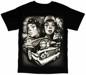 Tears Of A Clown Chola With A Lowrider Bomba Mens T-Shirt 100% Cotton Unisex Fit Soft Digital Print Top