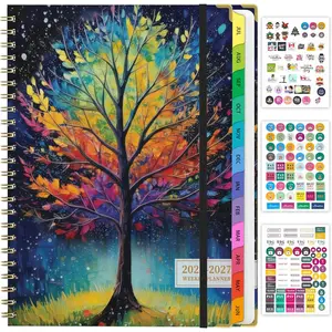 Academic Planner 2026-2027, A4 Hardcover Weekly Monthly Planner, Large 8.5" x 11" School Year Planner July 2026 to July 2027, with Bookmark, Pocket Folder and Sticky Notes, Tree Seasons