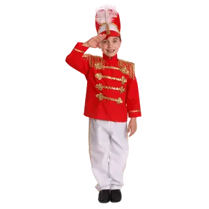 Drum Major Costume Dress For Kids - Red Band Leader Jacket, White Pants & Plumed Hat - Boys Costume for Halloween, Role Play, Pretend Play Fun, Fantasy Theme Party & Cosplay