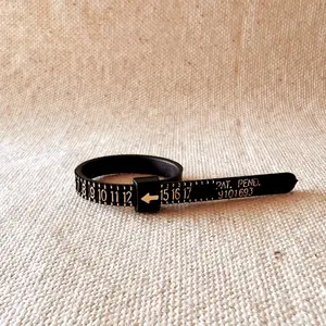 Multi-Size Adjustable Finger Gauge - Black Durable Design with Clear Markings for Versatile Use