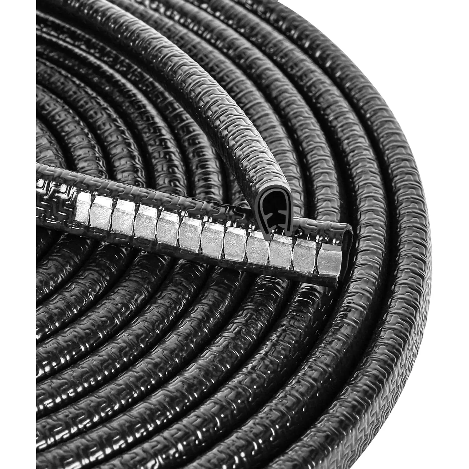 33Ft(10M) U-Shape Car Door Edge Guards, Adhesive-Free Rubber Seal Protector, Anti-Collision Clips, Scratch-Proof, UV-Resistant, Waterproof, Wear-Resistant, No Drop Off, Easy to Cut, Universal Fit for Most Vehicles, Black