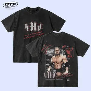 Vintage Triple H Washed T-Shirt, The Game WWE Bootleg Graphic Tee, Retro 90s Wrestling Shirt, Acid Wash Heavyweight Tee for Fans, Triple H 14 Time World Champion Shirt