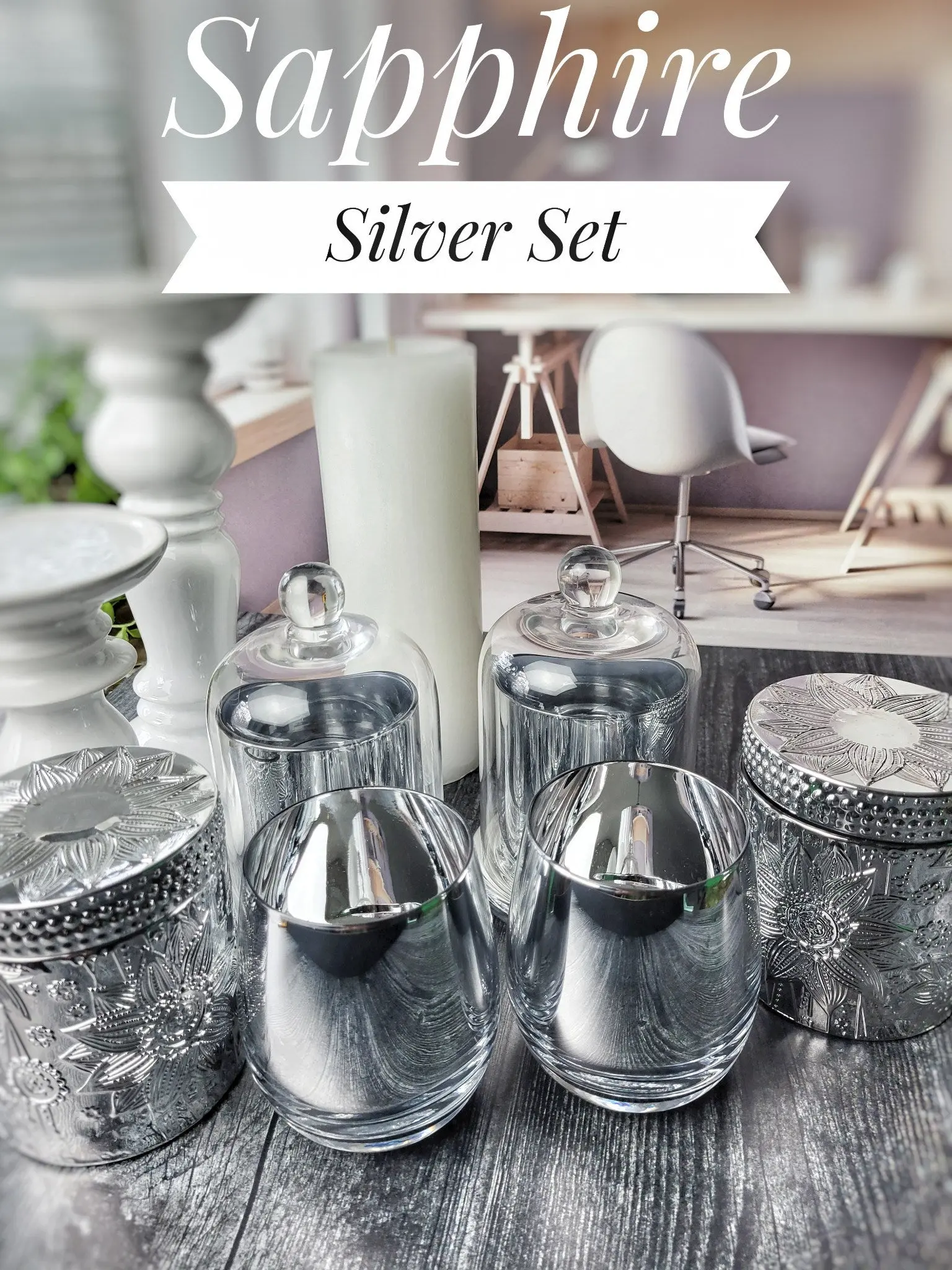 Sapphire (Silver) Scented Candle Set