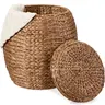 Best Choice Products Vintage Multipurpose Hyacinth Storage Organizer Tote Basket w/ Lid
