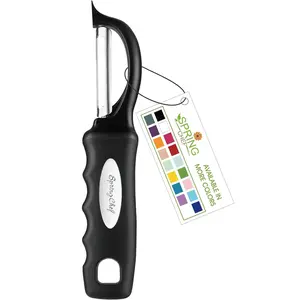 Premium Swivel Vegetable Peeler, Soft Grip Handle and Ultra Sharp Stainless Steel Blades - Perfect Kitchen Peeler For Veggie, Fruit, Potato, Carrot, Apple - Black