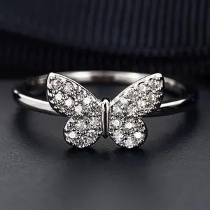 Diamond Butterfly Ring for Women - Elegant and Romantic Jewelry