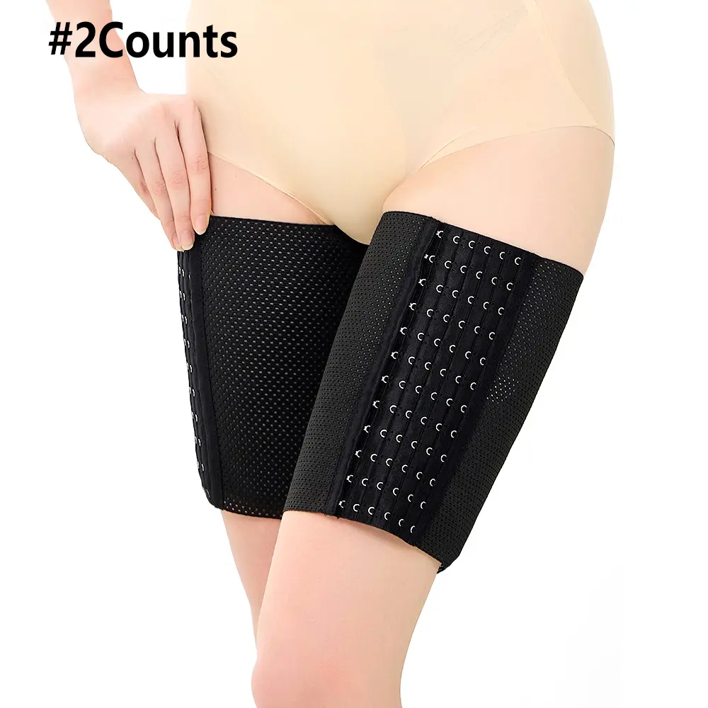 Thigh Trimmer for Women 2-Pack, Adjustable Tummy Control & Leg Shapewear - Slimming Thigh Cincher Wrap for Compression, Under Clothes, Gym, Daily Wear, Stretchable, Breathable, Nylon, Spandex, Fit