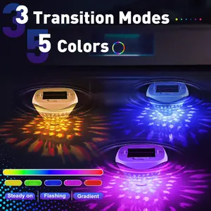 5-colour flashing solar pool lights, suitable for swimming pools, fountains, ponds, aquariums, bathrooms, bathtubs, parties, living rooms, home décor, bars and more. Solar-powered or USB-charged (dual-use)