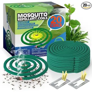 Mosquito Repellent Coils -Mosquito Repellent Outdoor Patio Fresh Scent,Use Reaches Up to 10 feet, Each Mosquito Coils Burns for 5-7 Hours (Contains 20 coils & 2 Stands)