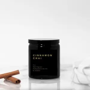 Cinnamon Chai Scented Men's Candle Hand Poured Luxury Coconut Soy Wax Blend with Cotton Wick 8oz