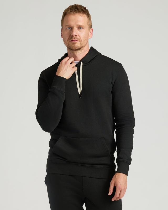 Black Tall Fleece French Terry Pullover Hoodie
