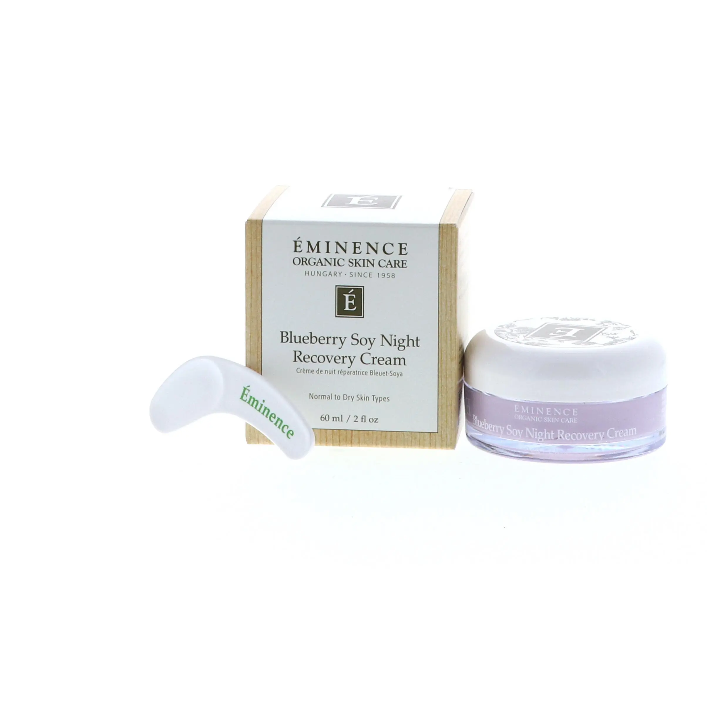Eminence Blueberry Soy Night Recovery Cream, Moisturizing and Smoothing Face Treatment to Rejuvenate Dry, Aging Skin, 2 oz, Smooth, Moisturize