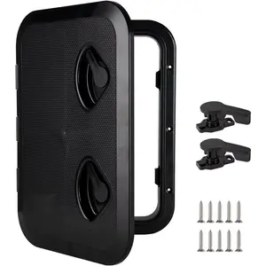 Marine Deck Access Hatch 12.4"*17.3" White/Black Rectangle Boat Hatch & Lid,Boat Deck Hatch Lids (Black) Vehicle Tail boat accessories