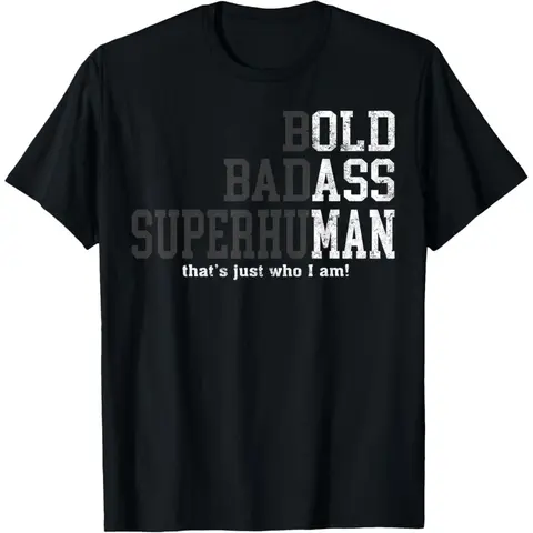 NO.BRAND Men's Funny Graphic T-Shirt, Casual Baggy Style in Soft Cotton Fabric, Seamless & Lightweight Round Neck Top, Funny Gifts for Dad