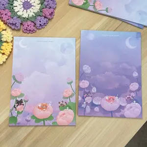 Peony Flower Cats Notepad A5