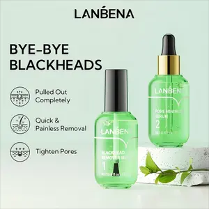 LANBENA Pore Care Beauty Lotion Nose Strips Green Tea Oil Blackhead Removal/ Pores Shrinking Serum Vegan Moisture after Blackhead Remover Mask