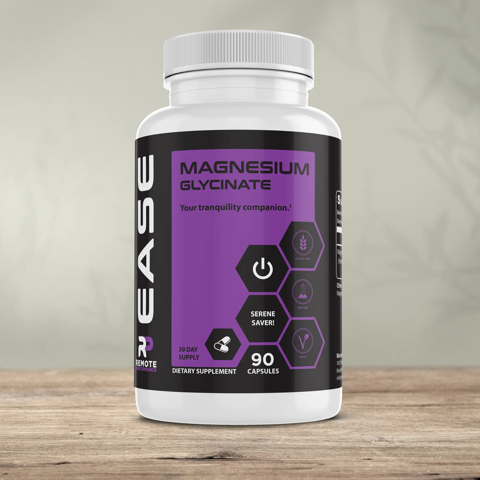 EASE Magnesium Glycinate – Relaxation, Sleep & Recovery Support |275mg Highly Absorbable Magnesium – Gentle on Stomach (60 Capsules)