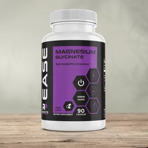 EASE Magnesium Glycinate – Relaxation, Sleep & Recovery Support |275mg Highly Absorbable Magnesium – Gentle on Stomach (60 Capsules)