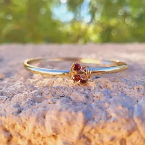 gold plated flower bangle for women