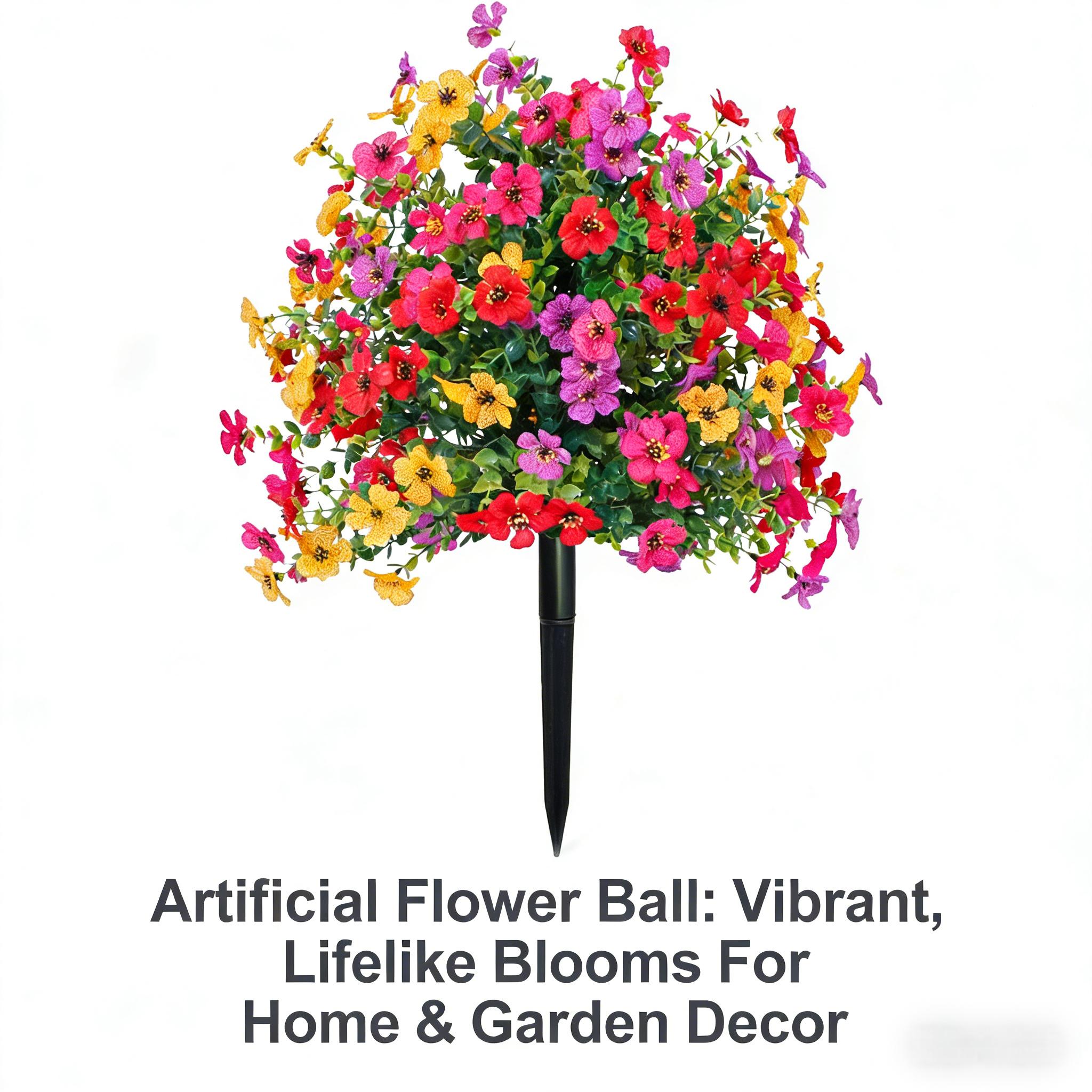 Indoor & Outdoor UV-Resistant Artificial Flower Decorations Easy Install Multicolor Plant for Vases Porches Patios Garden Decorative Bouquet