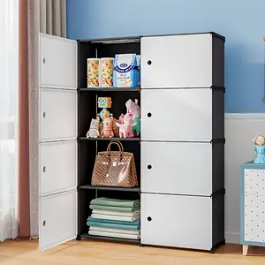 Folding Storage Cabinet Modern Simple Design Double Door Closet for Toys Snacks Clothes Sundries Organizer Ideal for Home Use