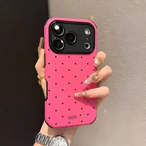 Ins Style Skin Feel Color-Block Polka Dot Compatible with IP17 Pro Max Phone Case 15 Internet Celebrity 14 New Model 13 Women 16 Pro Smartphone Cellphone Cover phone cases