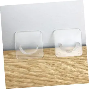 2Pack Shower Curtain Rod Holder, Upgraded Adhesive No Drill Tension Curtain Rod Brackets for Bathroom, Universal Bathroom Shower Rod Retainer