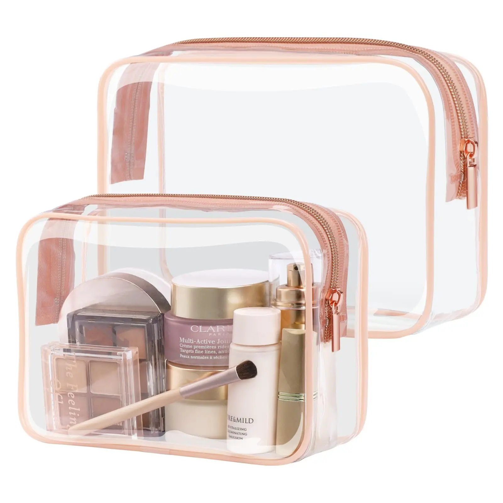 clear travel toiletry bag mens Hanging with TSA Approved Baggily Large Waterproof Toiletry Bags for Traveling Women Men This large clear toiletry bag is made of thickened transparent material and soft and delicate PU leather Clear Makeup Bag, TSA &