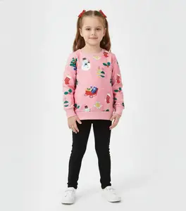 Pink Christmas Sweatshirt for Toddler and Kids Girls