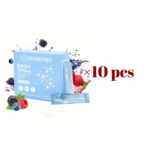 [10pcs] ZINHOME NR1000 NAD+ Berry Juice, Containing Quercetin Plant Body, Trans Resveratrol PQQ,melatonin,Used for skin aging support, energy, and focus - 30 packs