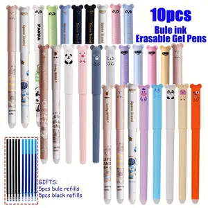 20pcs Erasable Neutral Pens Set, 10 Pens & 10 Refills, 0.35mm Medium Tip, Washable Handle, Office Supplies, Stationery Gift, Back-To-School