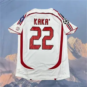 2006 2007 Away Retro White No.22 Kaka Short Sleeve Soccer Jersey