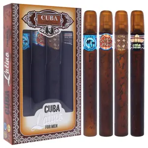 Cuba Latino Collection by Cuba for Men - 4 Pc Gift Set 1.17oz Cuba Copacabana EDT Spray, 1.17oz Cuba(4*1.17oz)