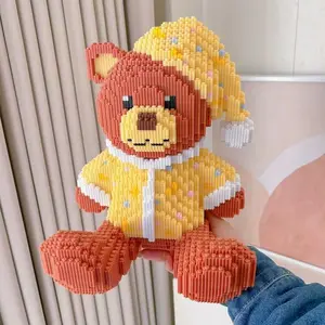 1322 Piece Bear Figure Micro Particle Building Block Model, Home Office Decor, Halloween Christmas Thanksgiving Gift