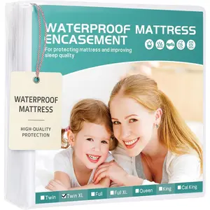 39"x80" Twin XL Mattress Protector 9" Depth Dorms Hotel Exclusive Box Spring Mattress Cover Waterproof Soft Noiseless Breathable Mattress Encasement